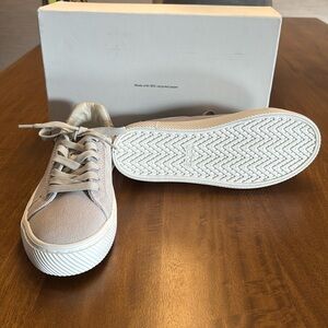 Quince Light Gray Italian Suede Leather Women's Sneakers